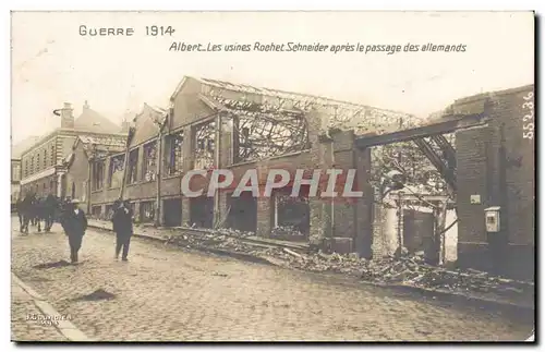 Ansichtskarte AK Guerre 1914 Albert Les usines Robert Schneider apres le passage des allemands