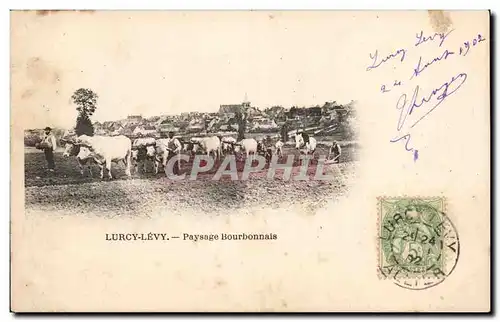 Cartes postales Lurcy Levy Paysage bourbonnais Vaches