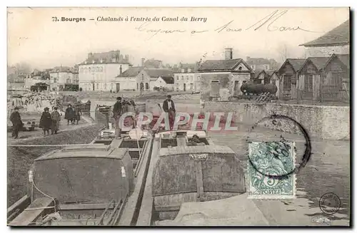 Cartes postales Bourges Chalands a l&#39entree du canal de Berry