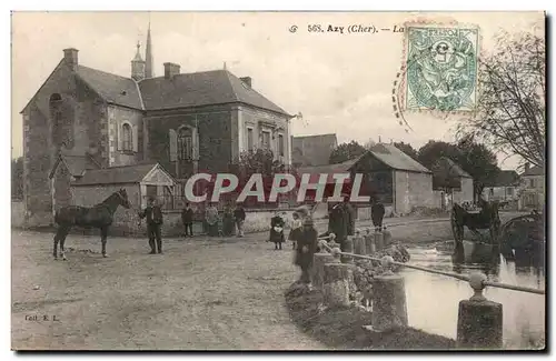 Azy - La Place - cheval - horse - Cartes postales