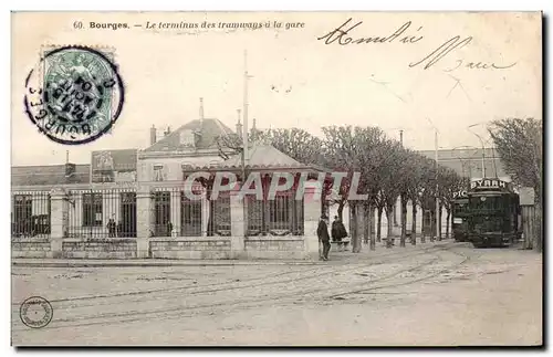 Bourges - Le Terminus des tramways a la Gare - Cartes postales