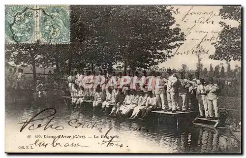 Cartes postales Militaria Camp d'Avor La baignade