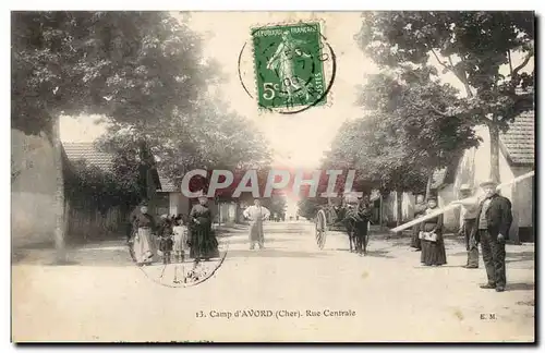 Cartes postales Militaria Camp d&#39Avord Rue centrale