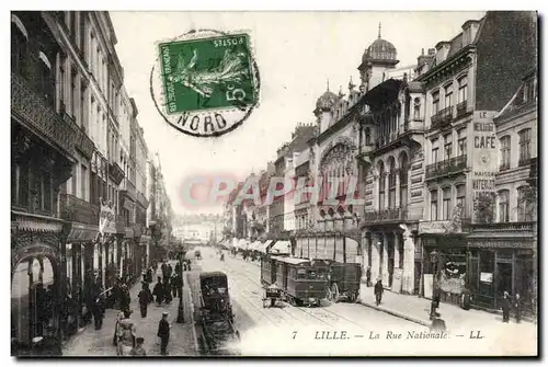 Cartes postales Lille La rue nationale