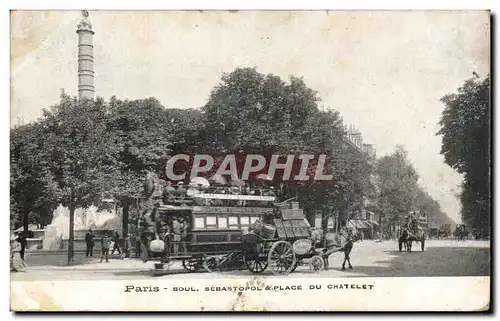 Cartes postales Paris Boulevard Sebastopol et place du Chatelet