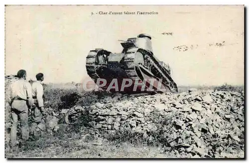 Cartes postales Militaria Tank Char de combat char d&#39assaut faisant l&#39instruction