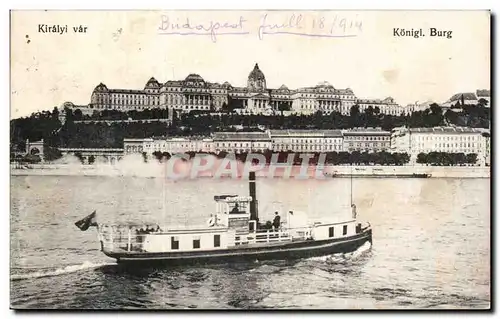 Ansichtskarte AK Hongrie Hungary Budapest Konigl Burg Kiralyi Var Bateau