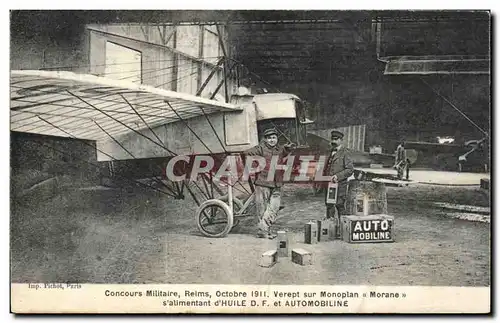 Cartes postales Concours militaire Reims octobre 1911 Verept sur monoplan Morane Automobiline