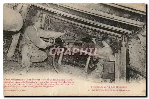 Cartes postales Nouvelle serie des mineurs Le havage ou perforation mecanique