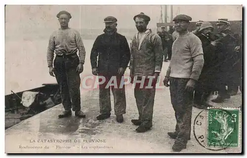 Cartes postales La catastrophe du Pluviose Renflouement du Pluviose Les scaphandriers TOP