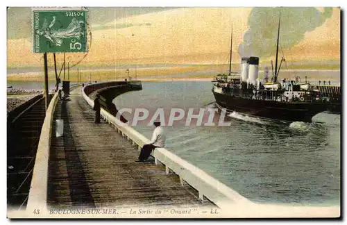 Cartes postales Boulogne sur Mer La sortie du Onward Bateau