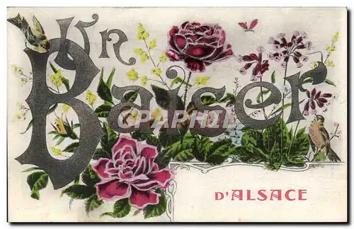 Cartes postales Fantaisie Un baiser d&#39Alsace