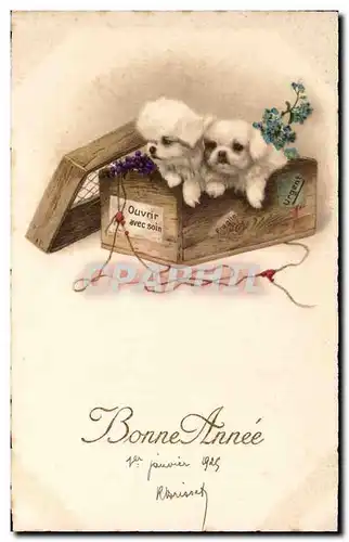 Cartes postales Fantaisie Chiens Bonne annee