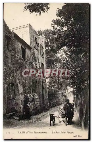 Cartes postales Paris Vieux Montmartre La rue Saint Vincent