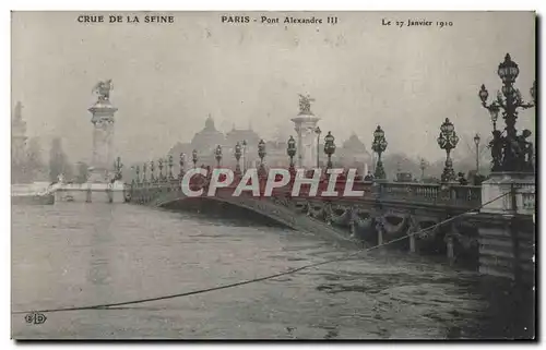 Cartes postales Paris Crue de la Seine Pont Alexandre III Le 27 janvier 1910