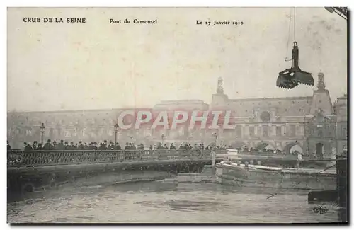 Ansichtskarte AK Paris Crue de la Seine Pont du Carrousel 27 janvier 1910