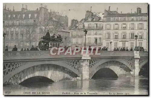 Ansichtskarte AK Paris Crue de la Seine Pont de la Tournelle 27 janvier 1910