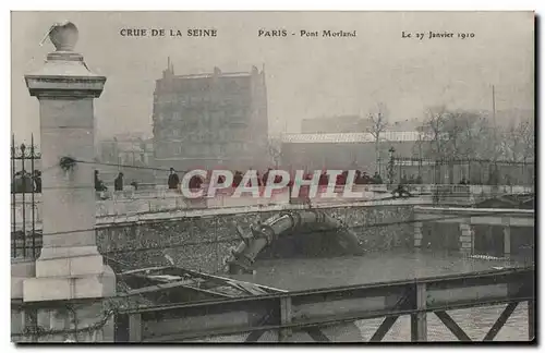 Cartes postales Paris Crue de la Seine Inondation de janvier 1910 Pont Morland