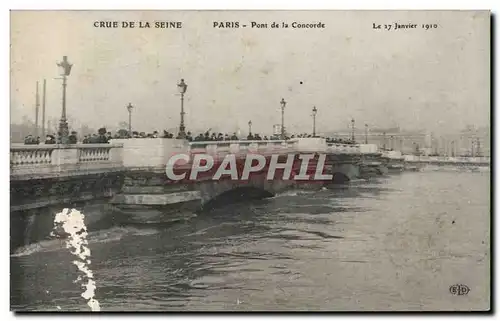 Ansichtskarte AK Paris Crue de la Seine Inondation de janvier 1910 Pont de la Concorde