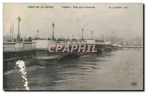 Cartes postales Paris Crue de la Seine Inondation de janvier 1910 Pont de la Concorde