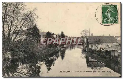 Cartes postales Alencon Vue sur la Sarthe prise du pont neuf