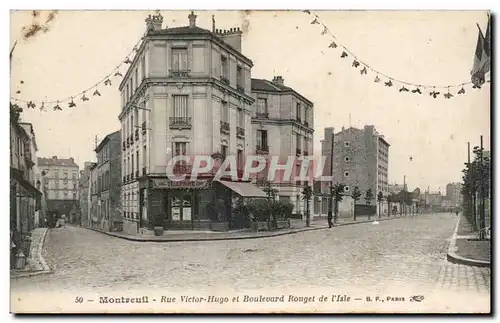 Cartes postales Montreuil Rue Victor Hugo et boulevard Rouget de L&#39isle