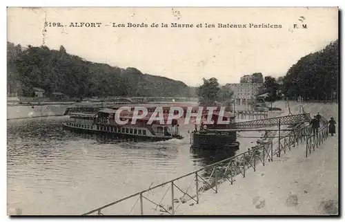 Cartes postales Alfort Les bords de la Marne et les bateaux parisiens