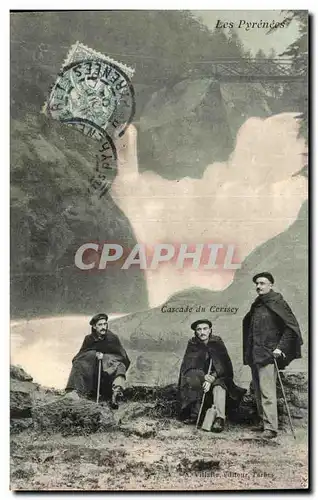 Cartes postales Les Pyrenees Cascade du Cerisey Costule Folklore