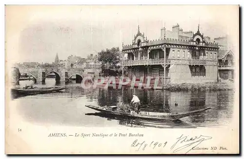 Ansichtskarte AK Amiens Le sport nautique et le pont Baraban