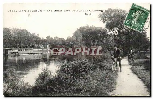 Cartes postales Parc St Maur Les quais pres du pont de Champigny