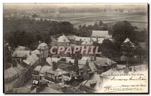 Ansichtskarte AK Vue de Peronne prise de la tour St Jean