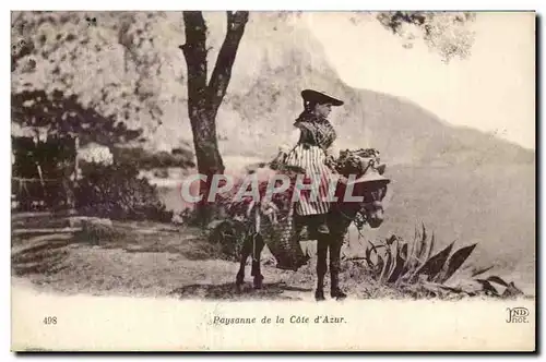 Ansichtskarte AK Paysanne de la cote d&#39azur Donkey