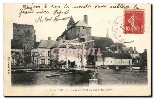 Cartes postales Mennetou Vue du pont du canal du chateau