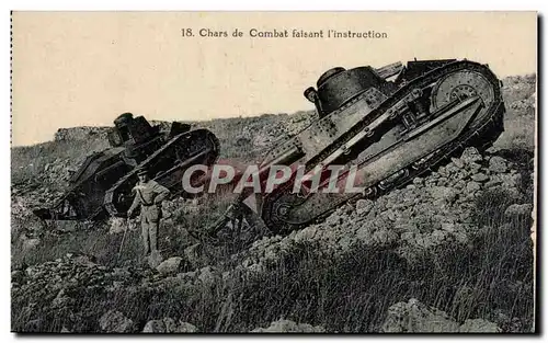 Cartes postales Chars de combat faisaint l&#39instruction Militaria