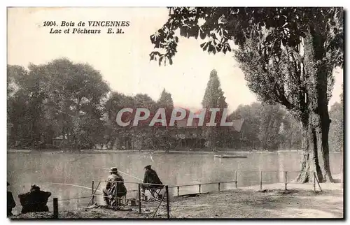 Cartes postales Bois de Vincennes Lac et pecheurs