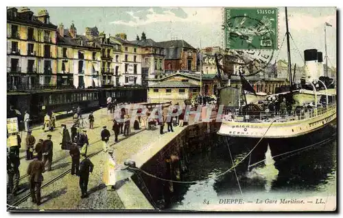 Cartes postales Dieppe La gare maritime Bateau Brighton New Haven