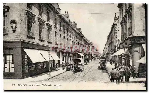 Cartes postales Tours Rue nationale