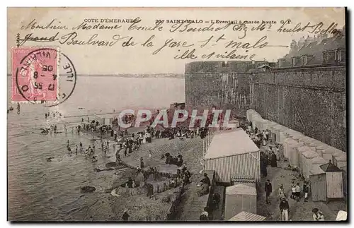 Ansichtskarte AK Saint Malo L&#39eventail a maree haute