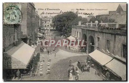 Ansichtskarte AK Saint Malo La place Chateaubriand