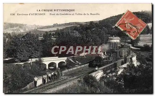 Ansichtskarte AK Creuse Environs d&#39Aubusson Pont de Confolens et vallee de la Rozeille TRain