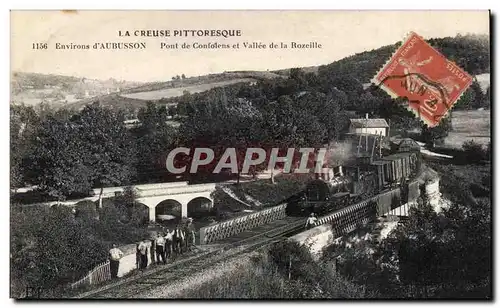 Cartes postales Creuse Environs d&#39Aubusson Pont de Confolens et vallee de la Rozeille TRain