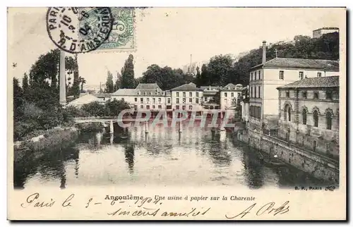 Cartes postales Angouleme Une usine a papier sur la Charente