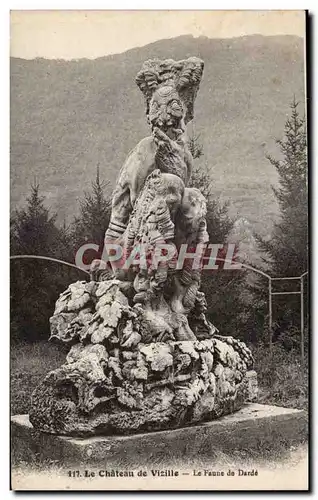 Cartes postales Le chateau de Vizille Le faune de Darde fantaisie