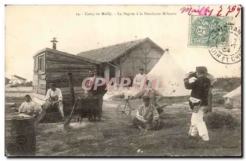 Cartes postales Camp de Mailly La popote a la boucherie militaire Militaria