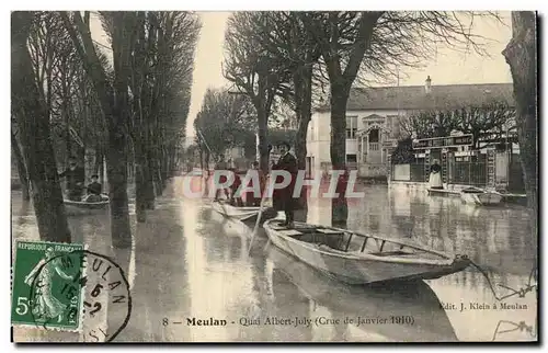 Cartes postales Meulan Quai Albert Joly Crue de janvier 1910