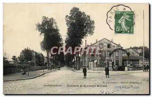 Ansichtskarte AK Hardricourt Distillerie et boulevard Michelet