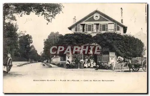 Cartes postales Beauchamps place de l'eglise Cafe du bois de Beauchamps