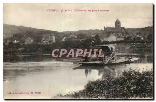 Cartes postales Vetheuil Depart du bac pour Lavacourt