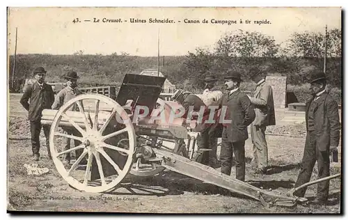 Ansichtskarte AK Le Creusot Usines Schneider Canon de campagne a tir rapide Militaria