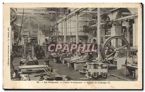 Cartes postales Le Creusot Usines Schneider Atelier de montage